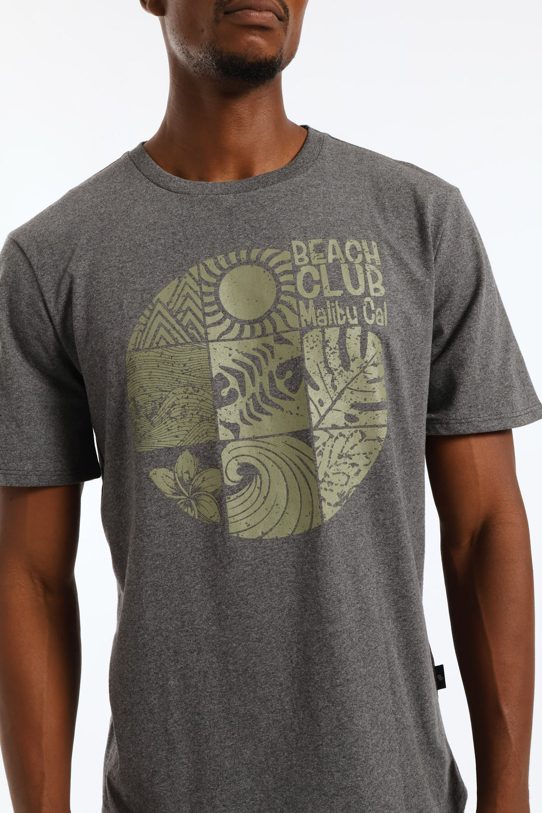 Beach Club Tee - Charcoal Melange