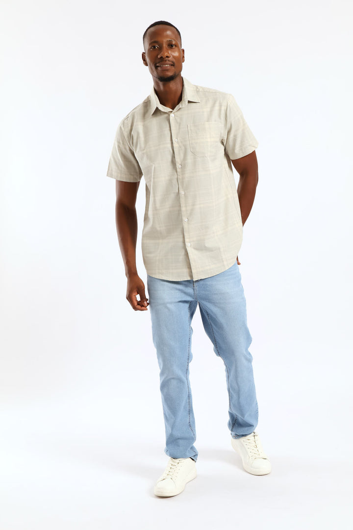 Surf Int Check Resort Shirt - Stone