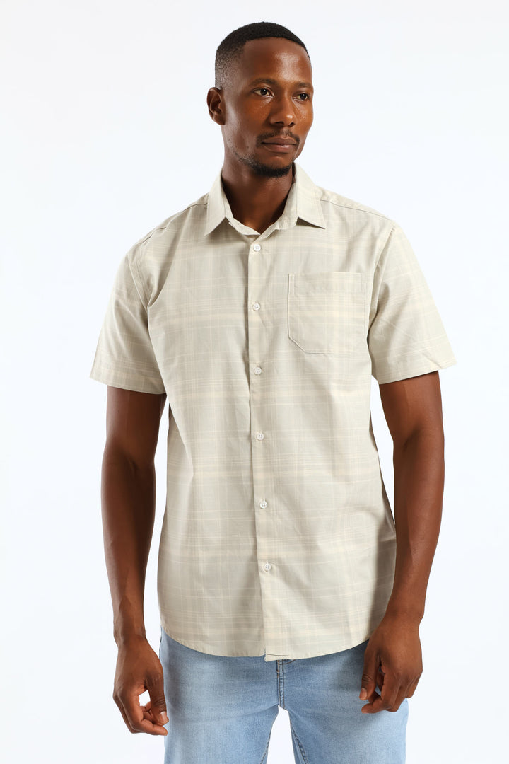 Surf Int Check Resort Shirt - Stone