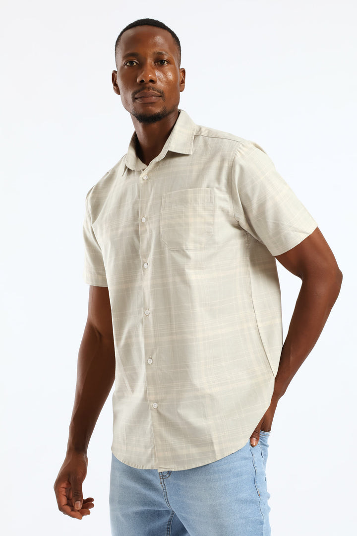 Surf Int Check Resort Shirt - Stone