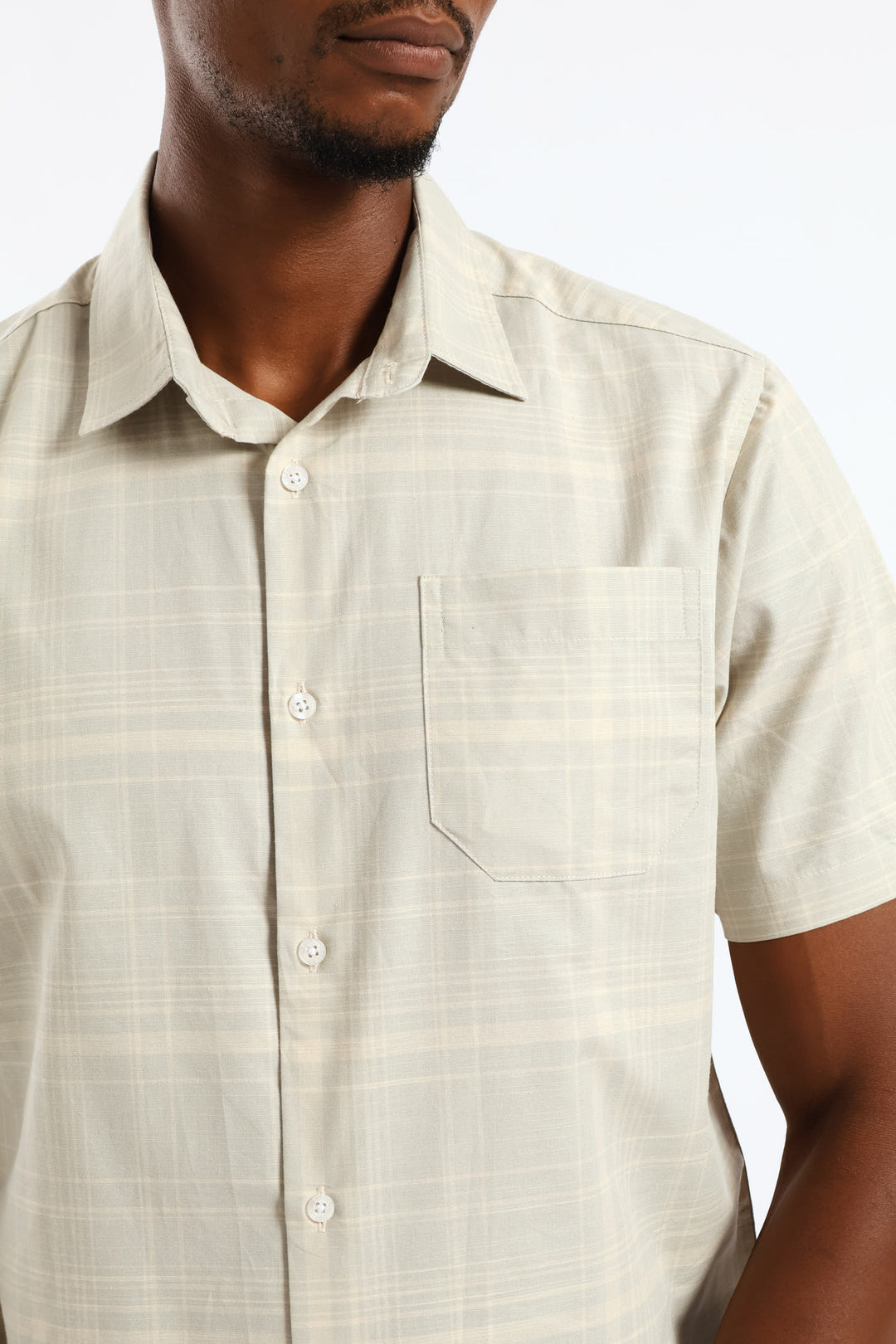 Surf Int Check Resort Shirt - Stone