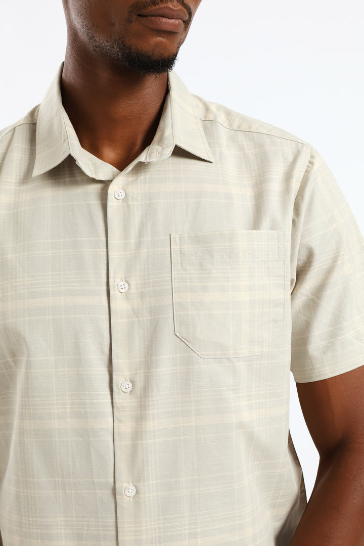 Surf Int Check Resort Shirt - Stone