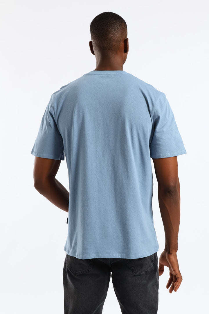 Laguna Beach Print Tee - Steel Blue