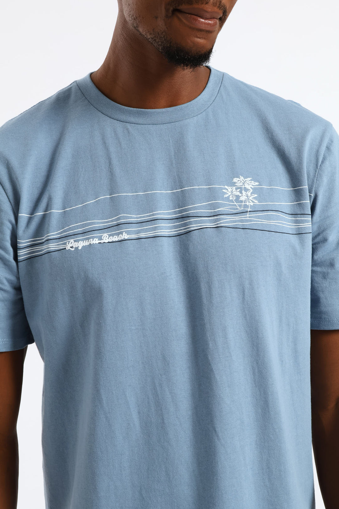 Laguna Beach Print Tee - Steel Blue