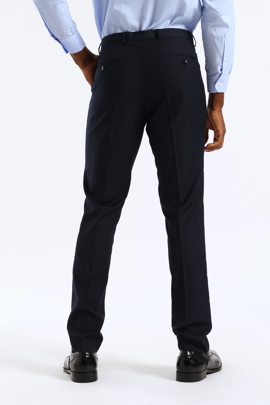 Slim Fit Viscose Blend Suit Trouser - Navy