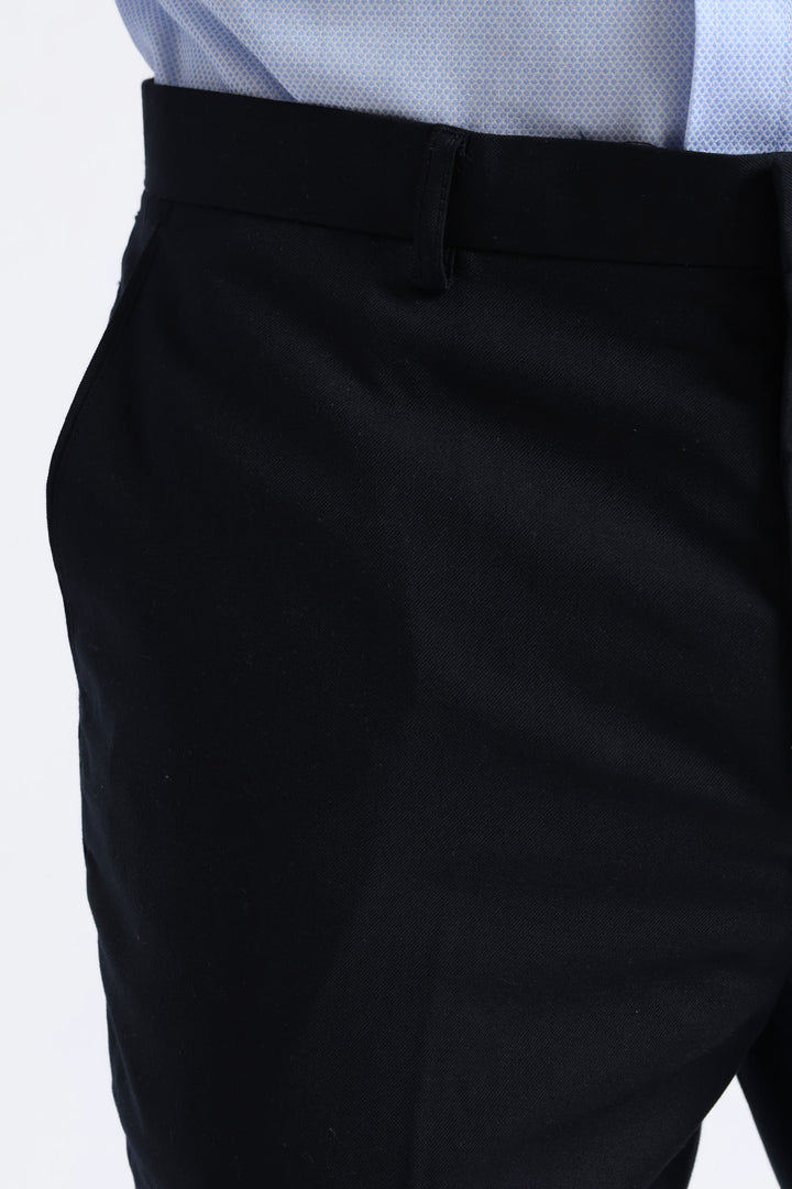 Slim Fit Viscose Blend Suit Trouser - Navy
