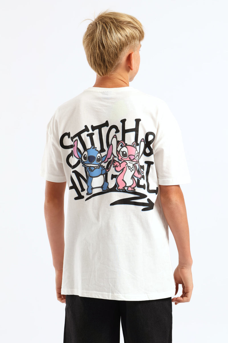Stitch & Angel Oversized Tee - Off White