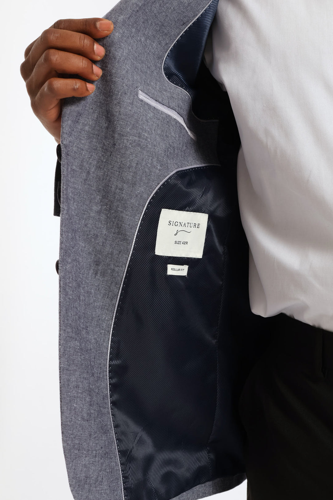 Regular Fit Textured Blazer - Blue