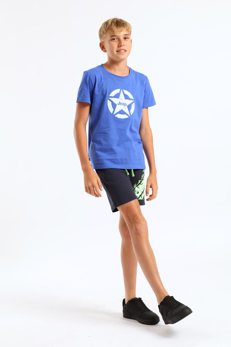 Boys Icon Star Logo Tee - Blue