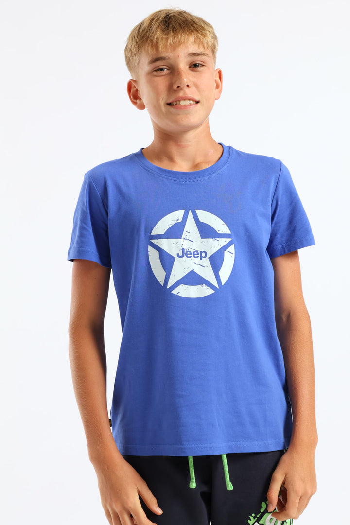 Boys Icon Star Logo Tee - Blue
