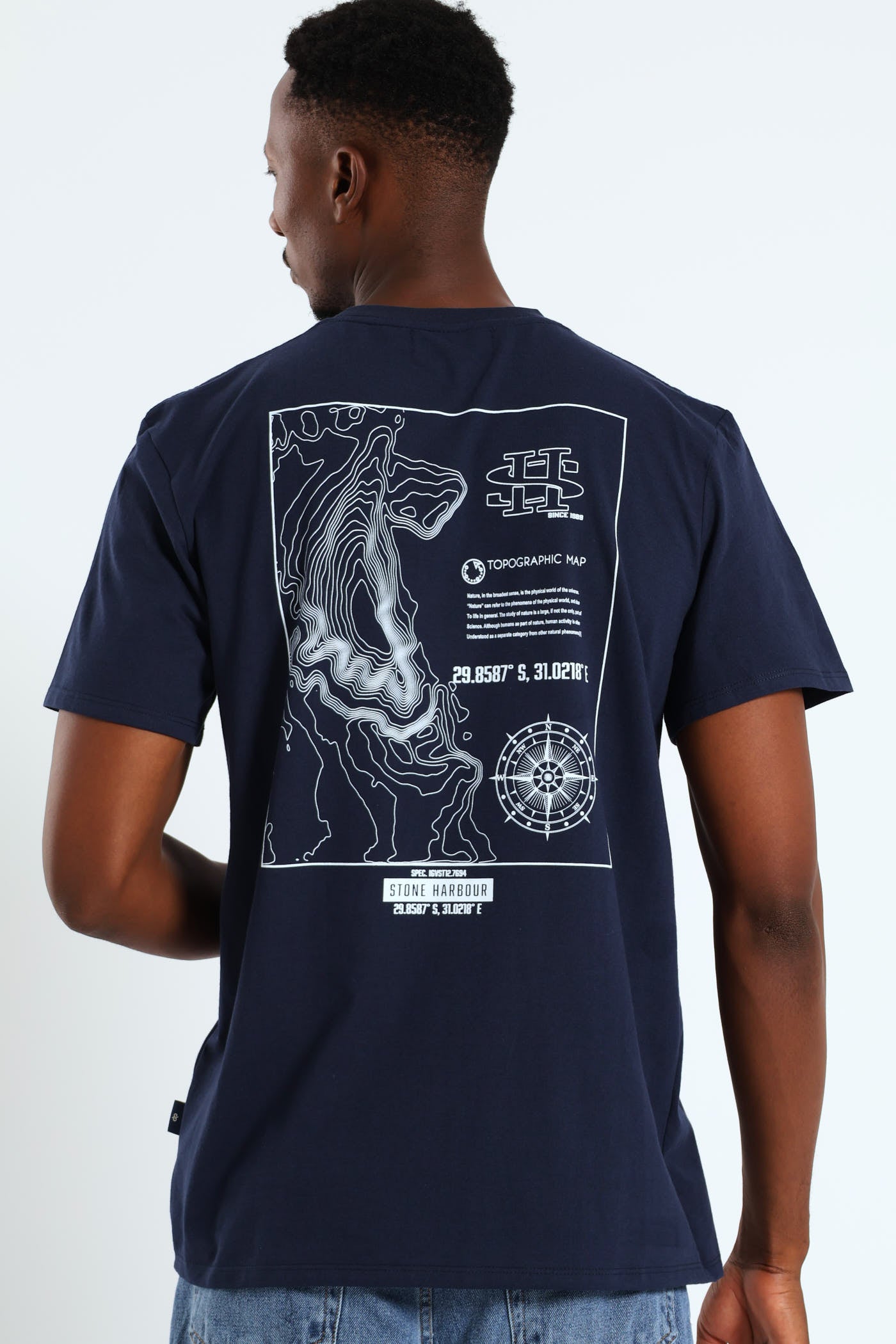 Prince World Tour 2011 Tシャツ フェード ナス紺 Mens Topographic Front & Back Print Tee - Navy – Edgars