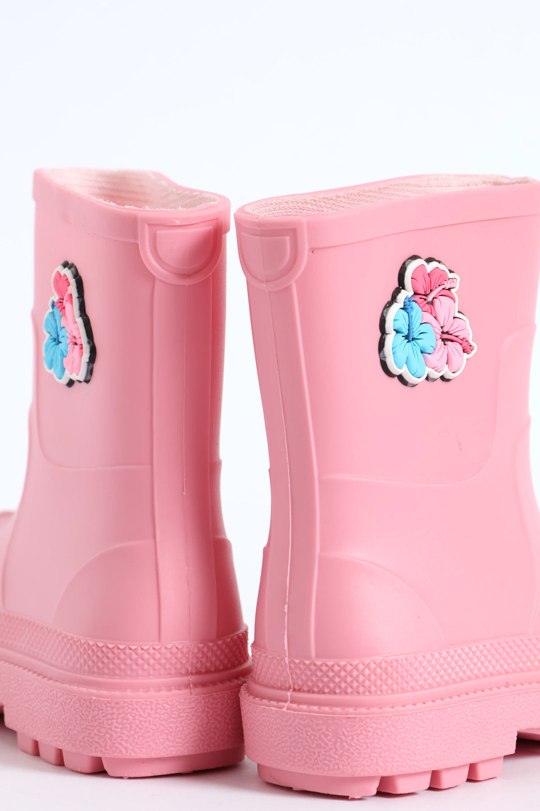 Pre-Girls Wellington Boots With Trim - Pink