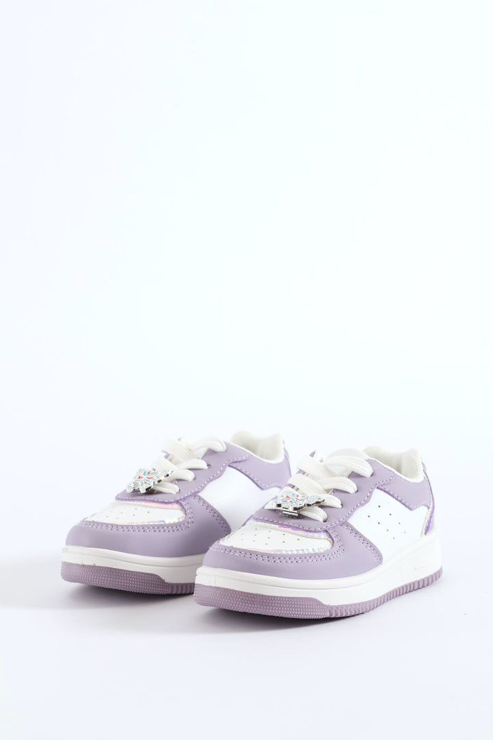 Pre-Girls Trim Court Sneaker - Lilac