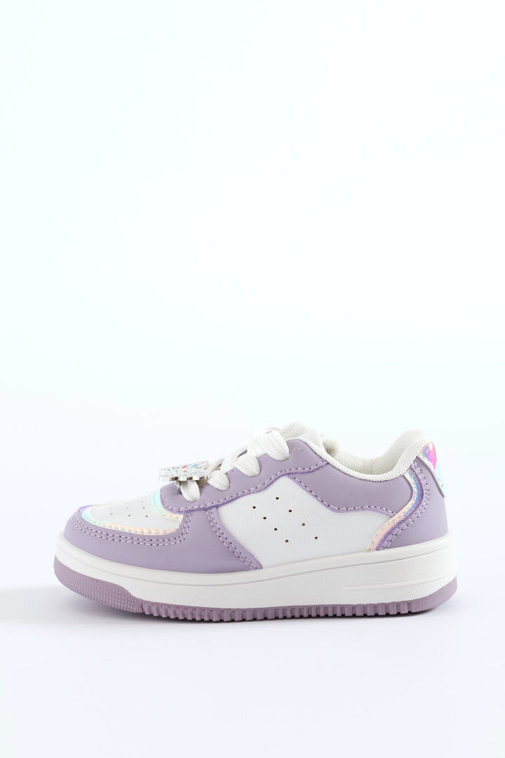 Pre-Girls Trim Court Sneaker - Lilac