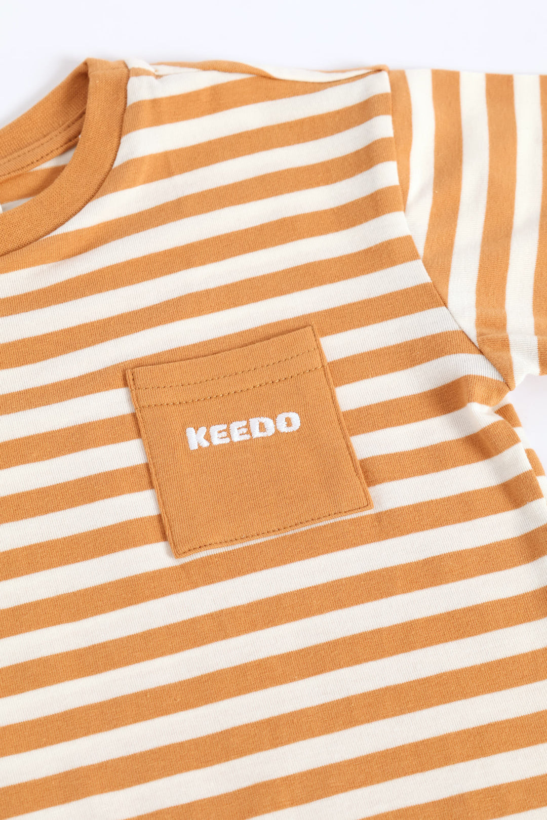 Keedo Boys Stripe Fashion Tee - Biscuit