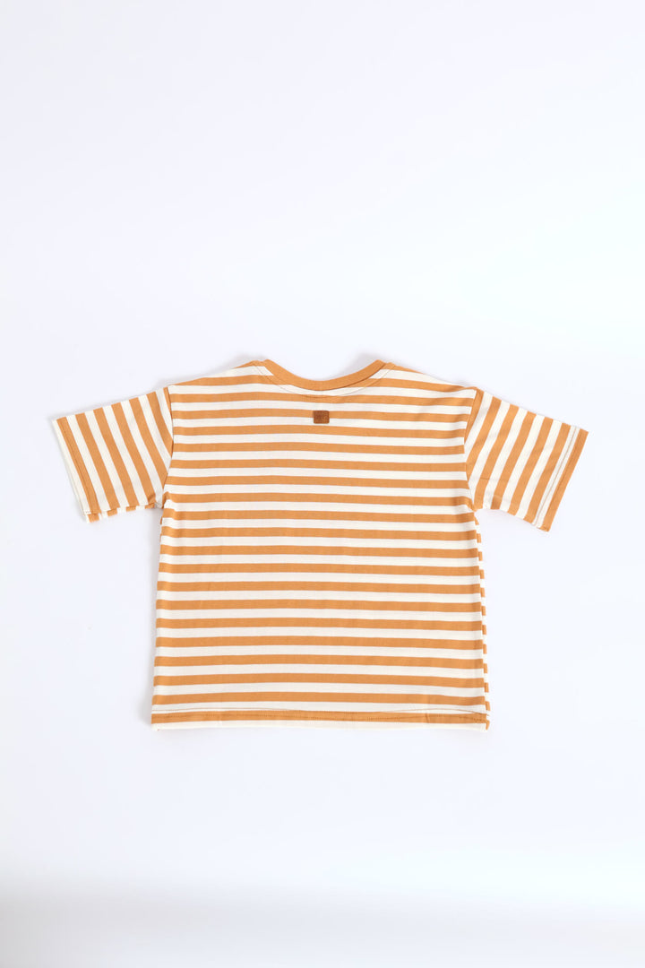 Keedo Boys Stripe Fashion Tee - Biscuit