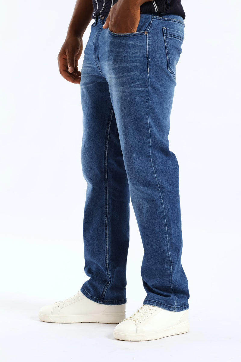 Indigo Washed In Straight Jean - Dark Wash