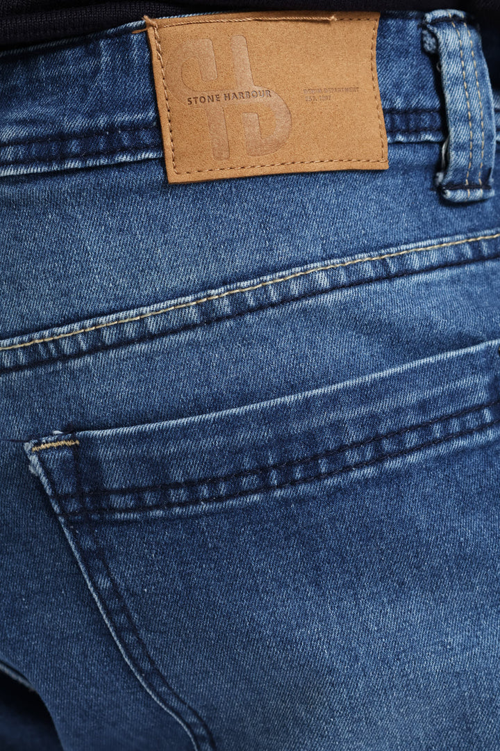 Indigo Washed In Straight Jean - Dark Wash