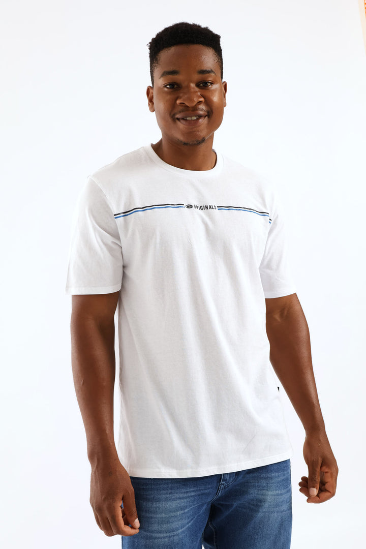 Originals Chest Stripe Tee - White