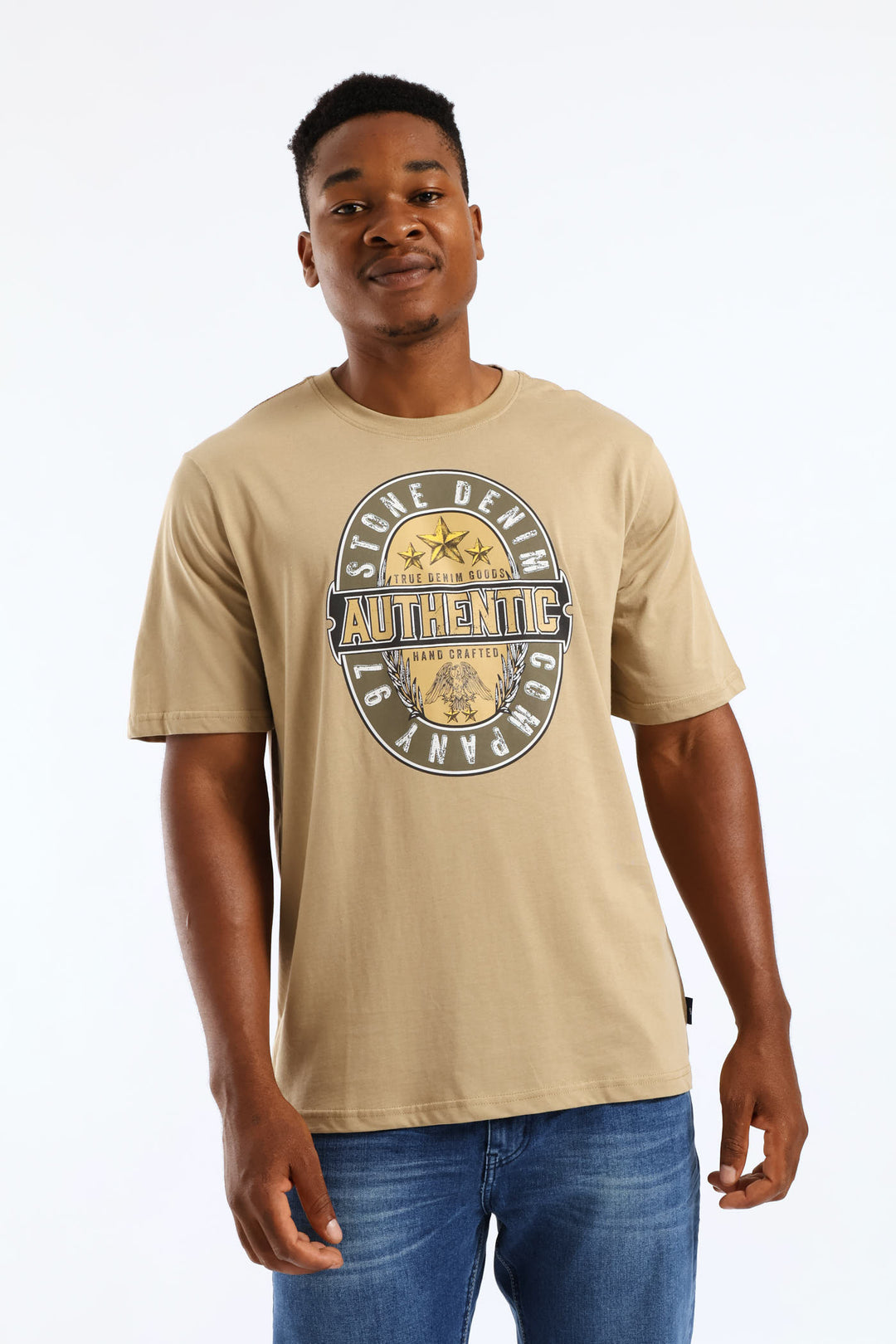 Authentic Bud Stone Denim Company Tee - Taupe