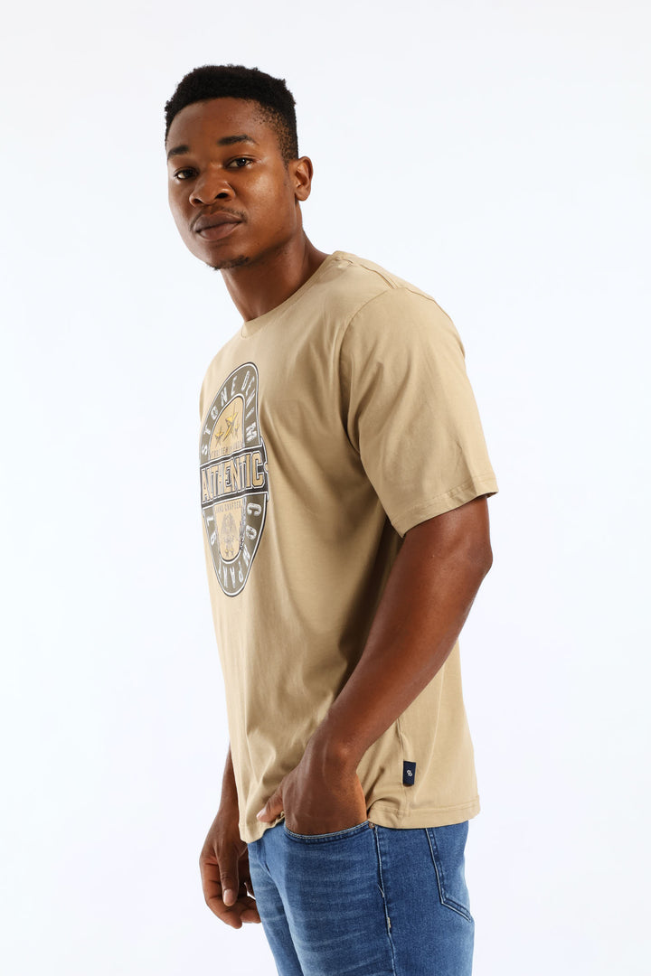 Authentic Bud Stone Denim Company Tee - Taupe