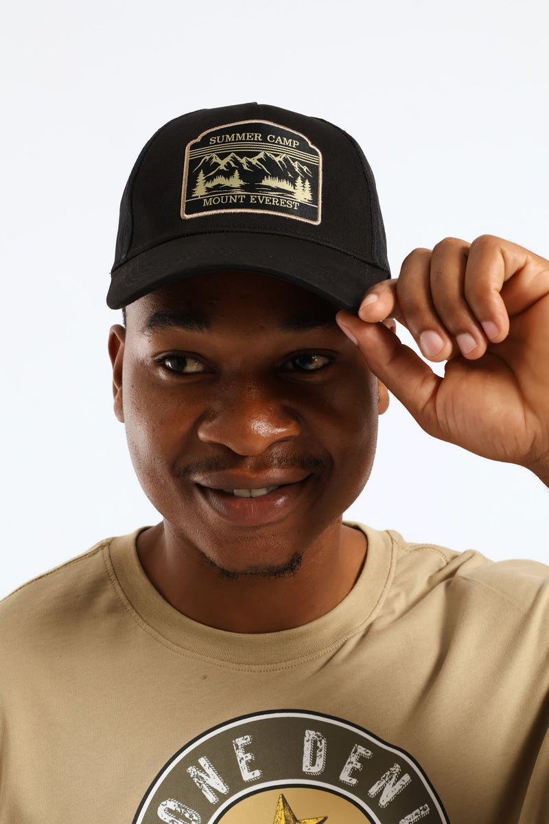 Trucker Applique Cap - Black
