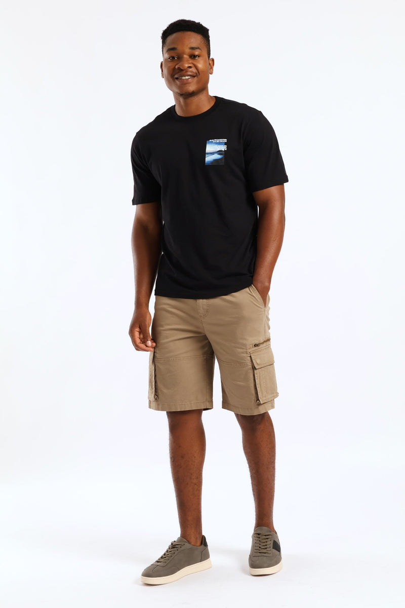 Sundown Malibu Beach Photo Front & Back Tee - Black
