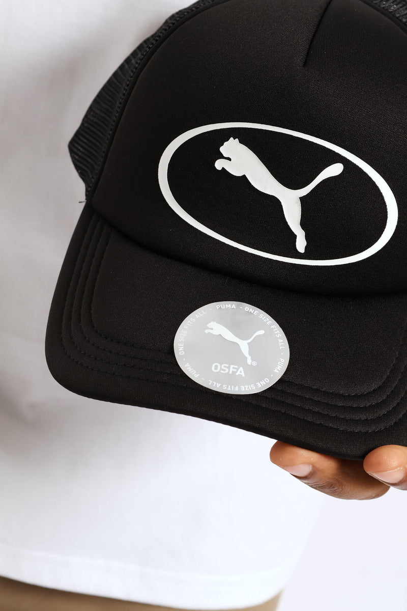 Essential Cat Logo Trucker Cap - Black