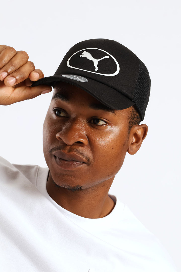 Essential Cat Logo Trucker Cap - Black