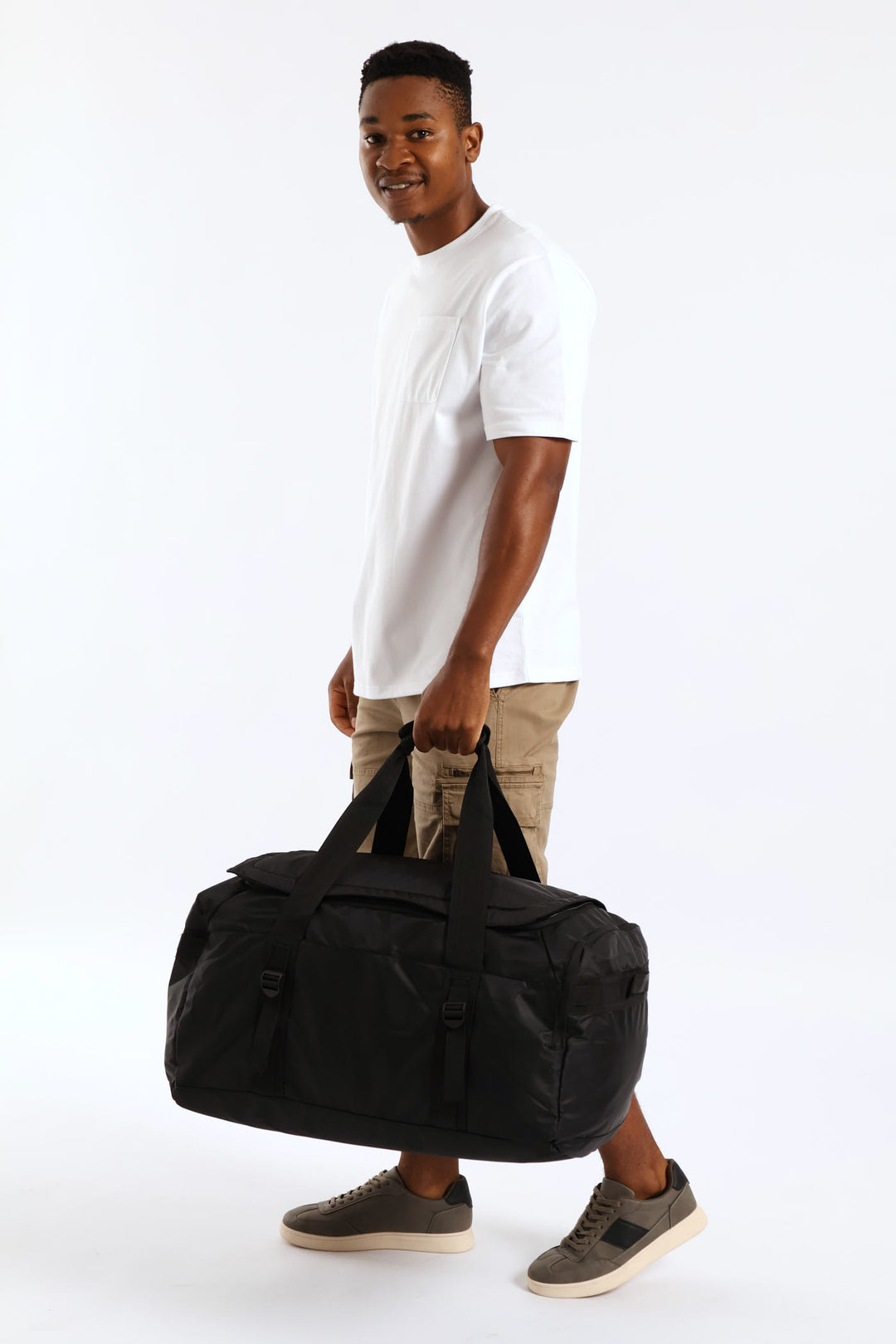 Nylon Holdall Bag - Black