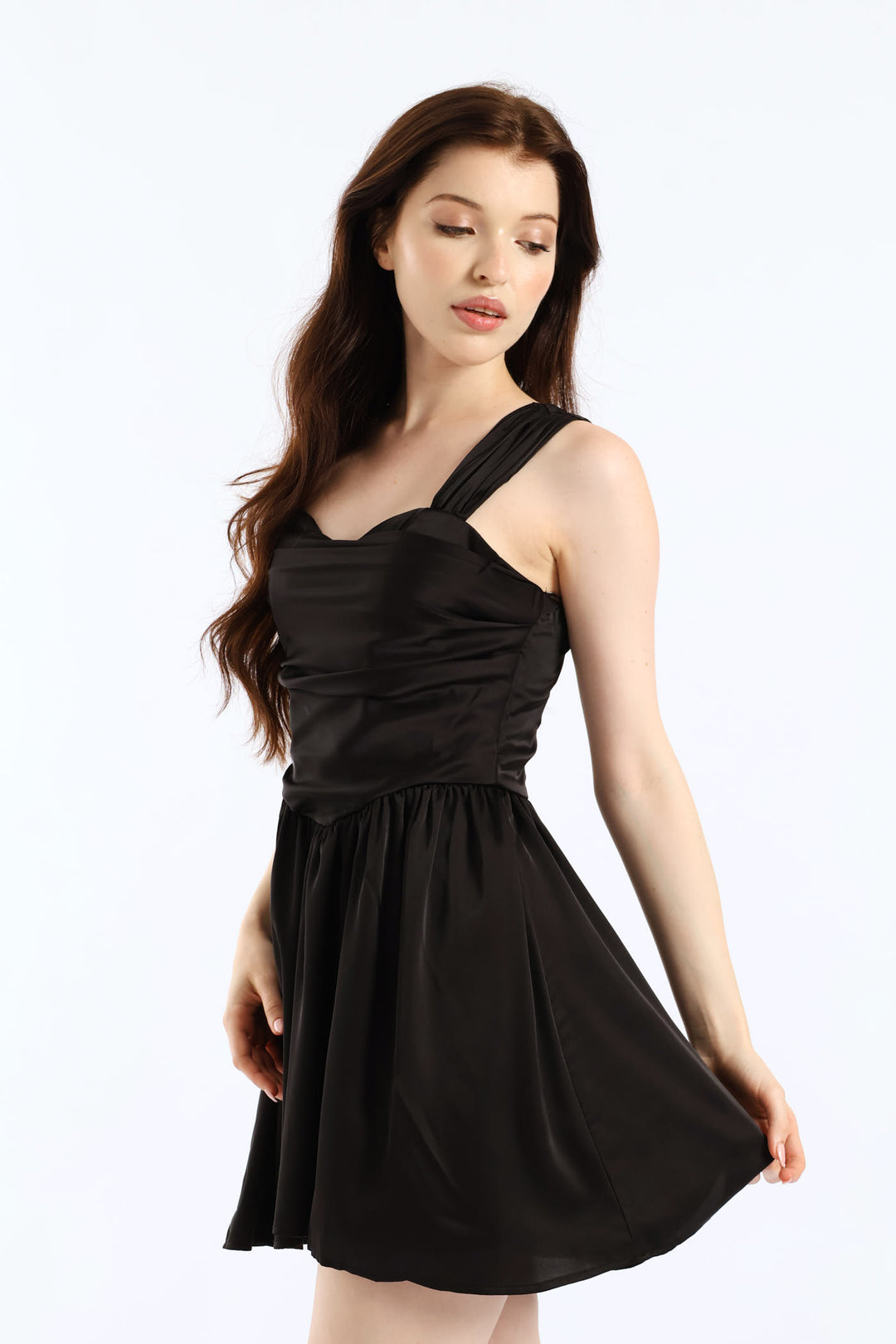 Sleeveless Fit & Flare Mini Dress - Black