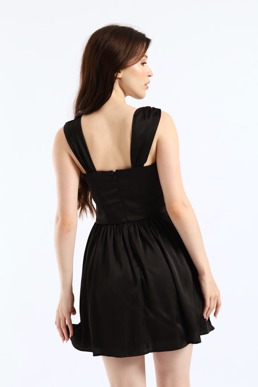 Sleeveless Fit & Flare Mini Dress - Black