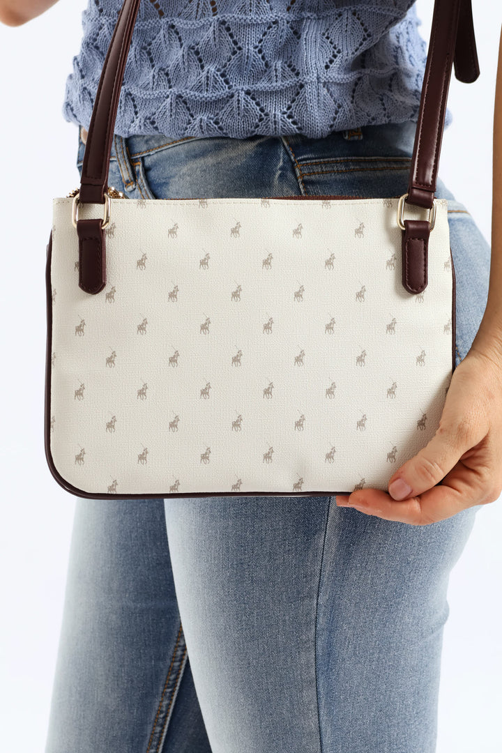 Oxford Double Pocket Sling Bag - Grey