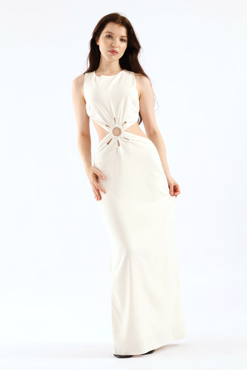 Sleeveless Maxi Dress - White