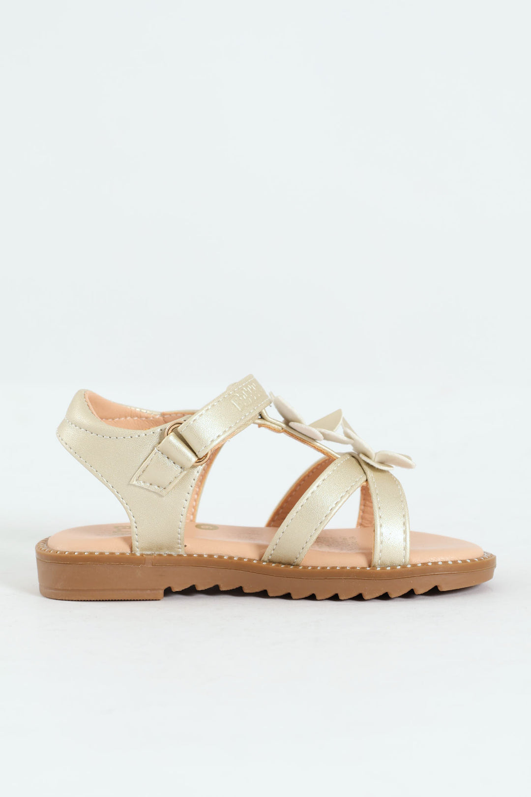 Pre-Girls Strappy Flat Sandal - Gold