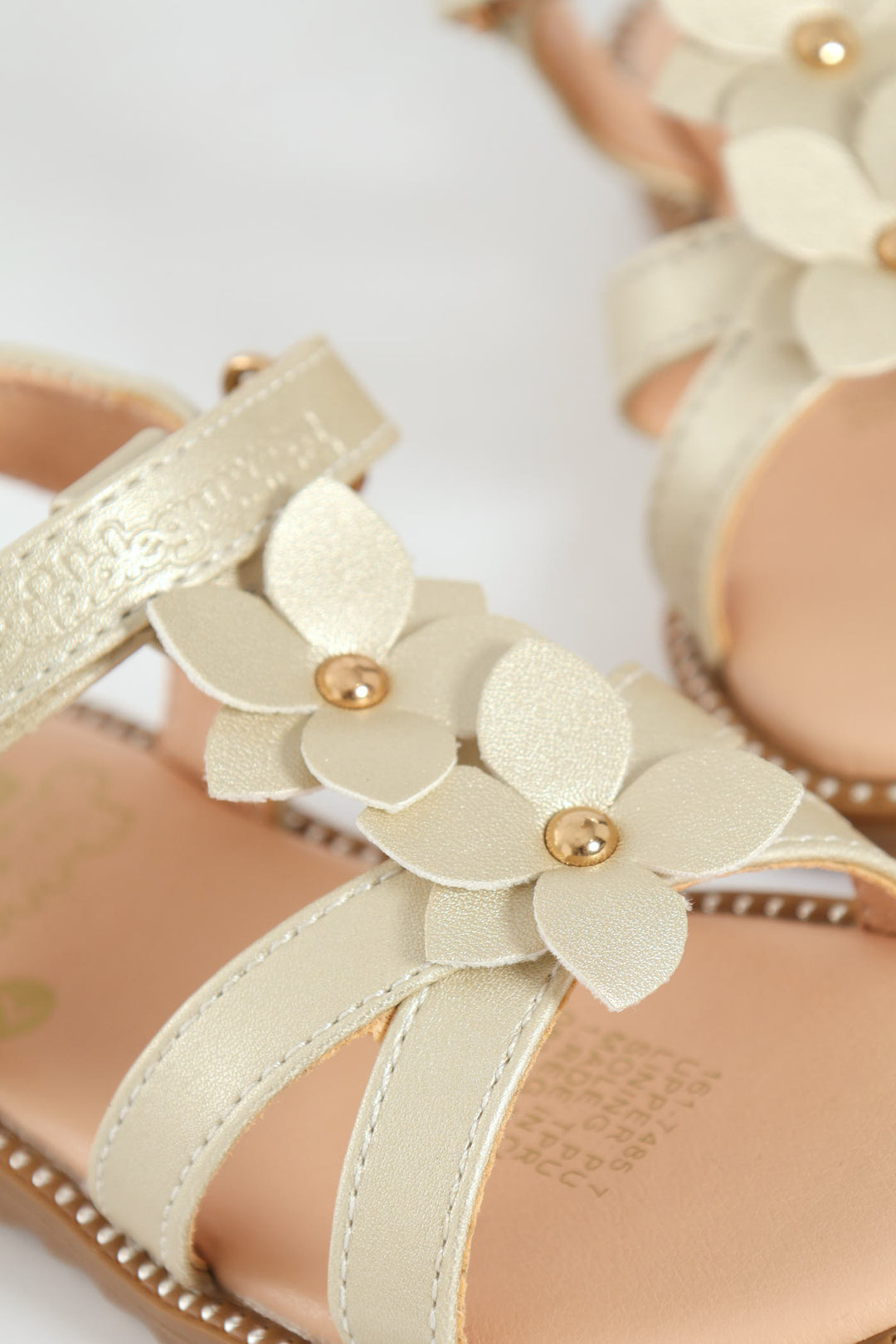 Pre-Girls Strappy Flat Sandal - Gold