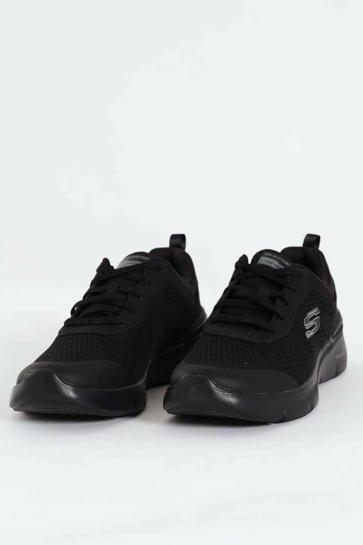Skech-Air Dynamight 2.0 Lace Up Sneakers - Black/Black