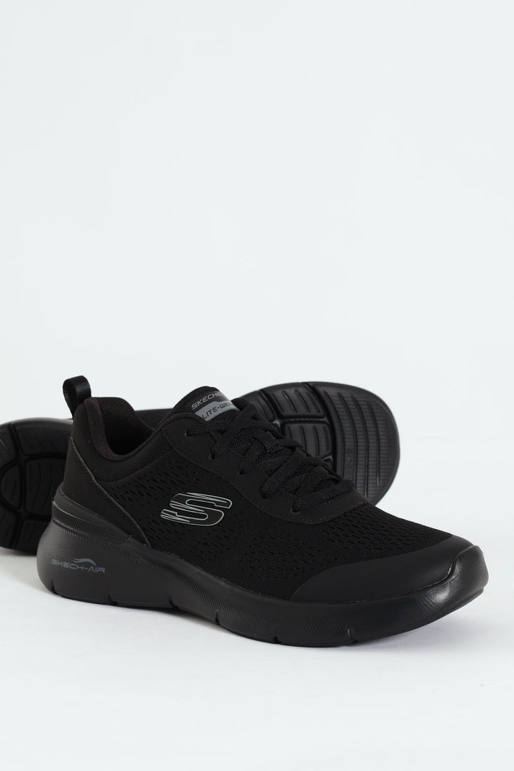 Skech-Air Dynamight 2.0 Lace Up Sneakers - Black/Black