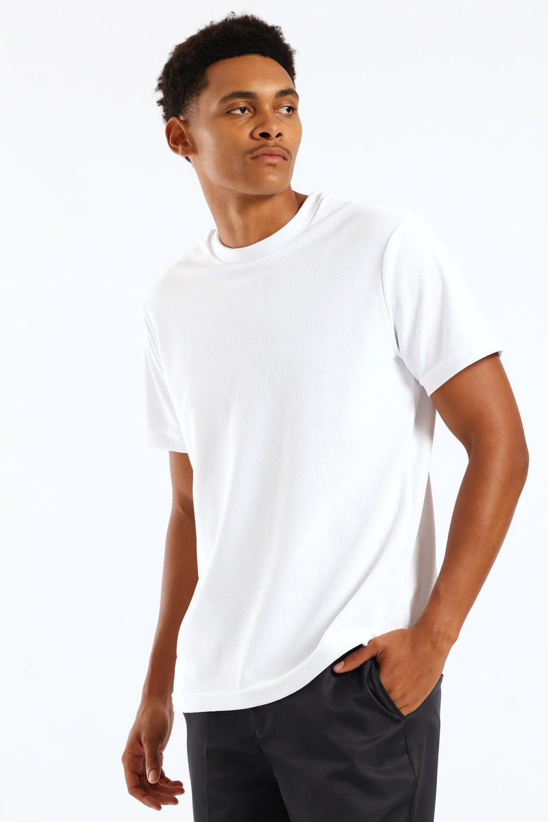 Smart Jacquard Tee - White