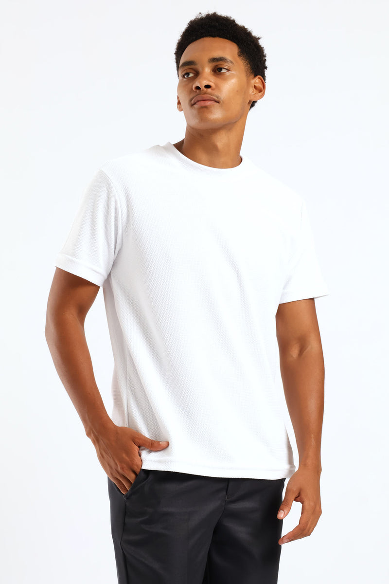 Smart Jacquard Tee - White