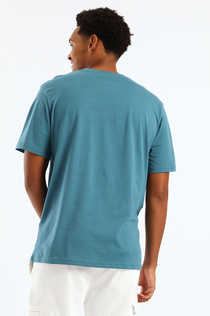 Balaclava Front Print Tee - Teal