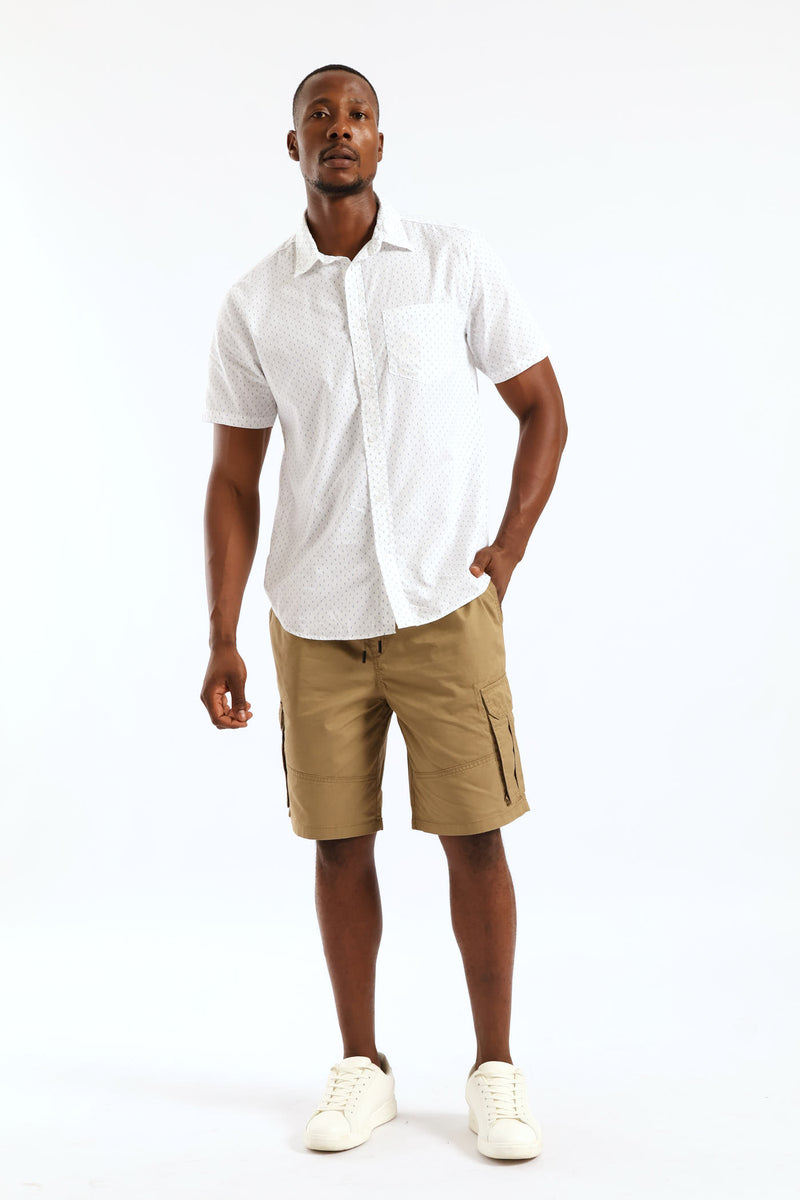 Geo Spear Regular Shirt - White