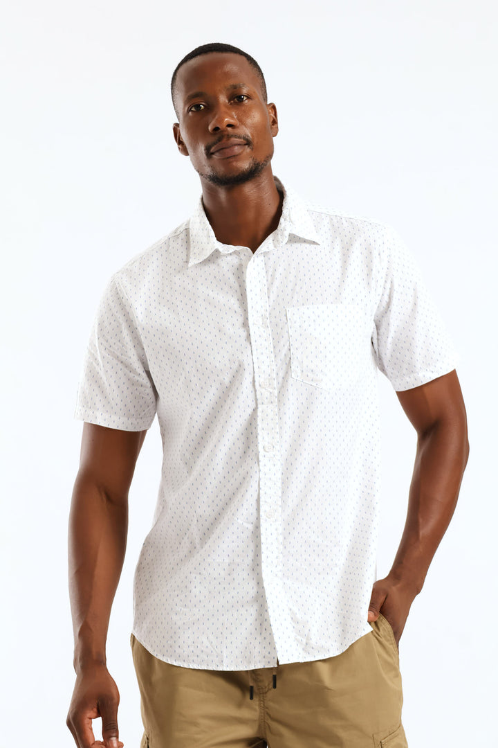 Geo Spear Regular Shirt - White
