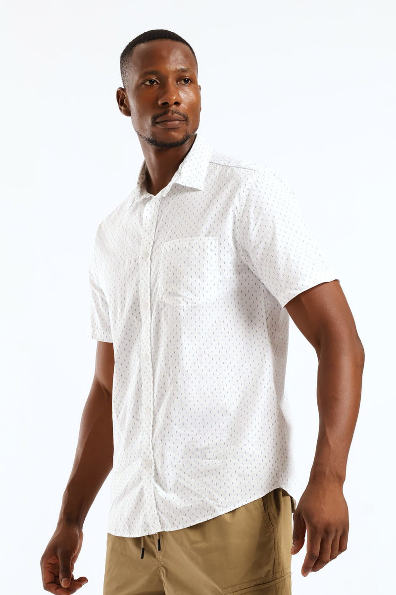 Geo Spear Regular Shirt - White