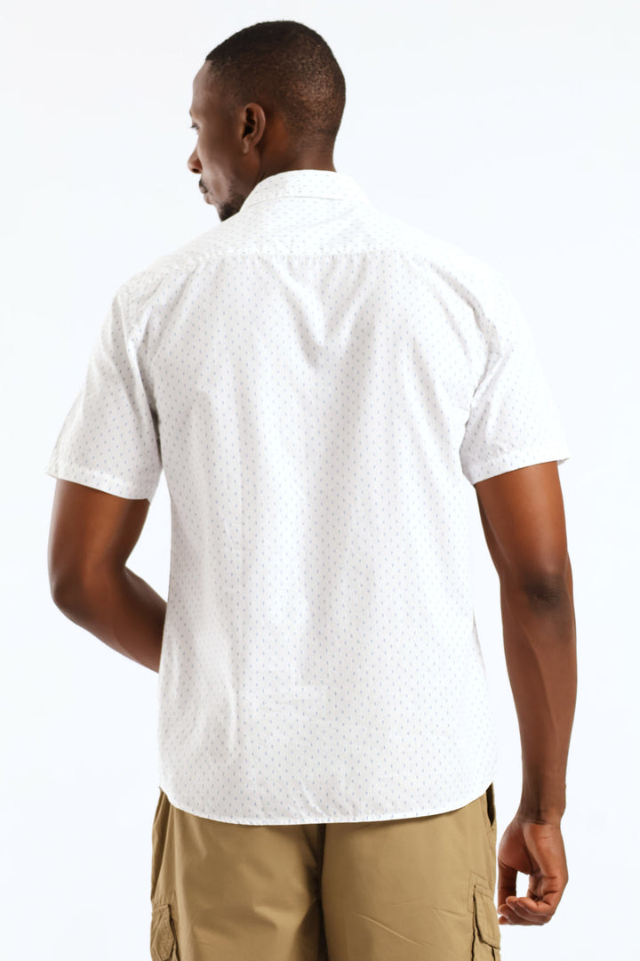 Geo Spear Regular Shirt - White