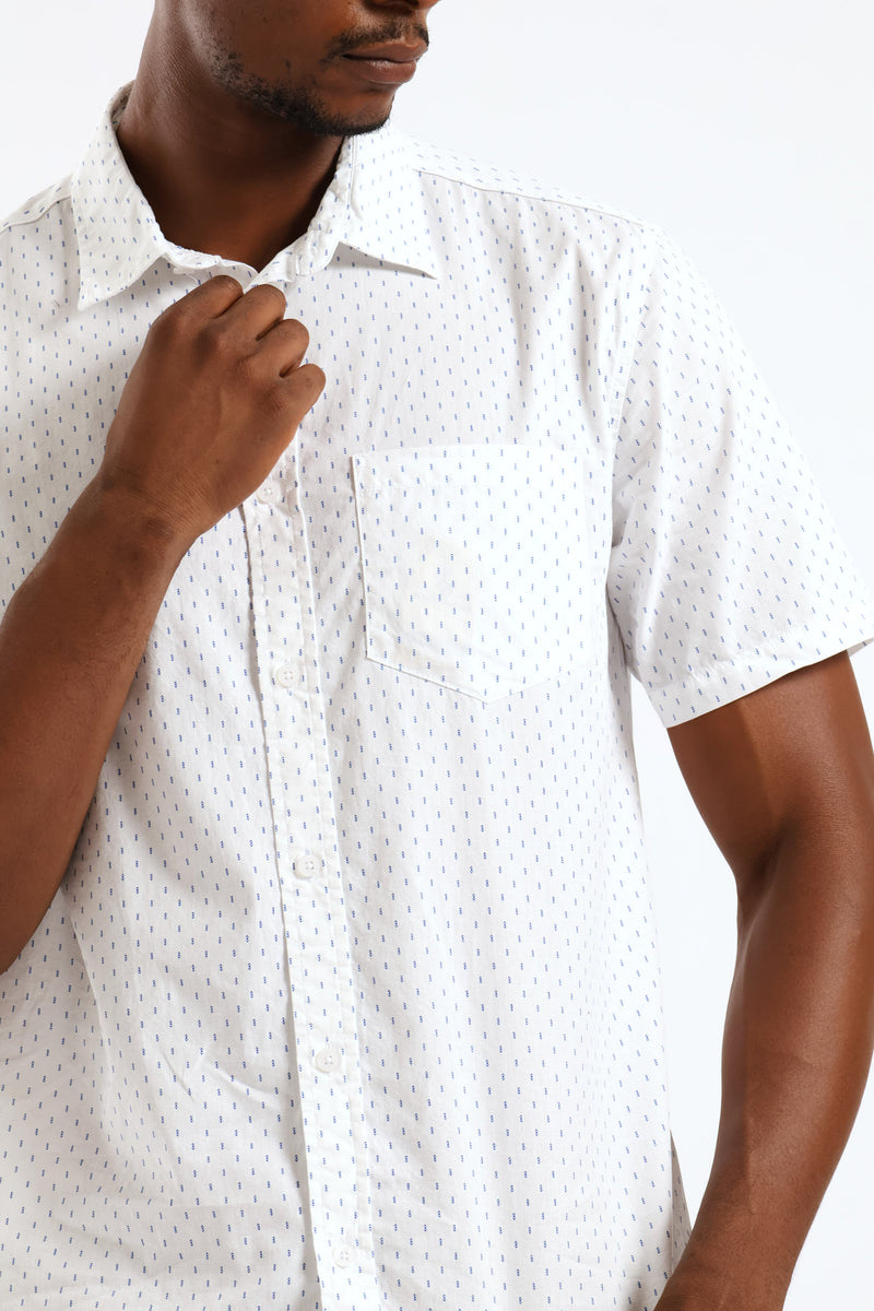 Geo Spear Regular Shirt - White