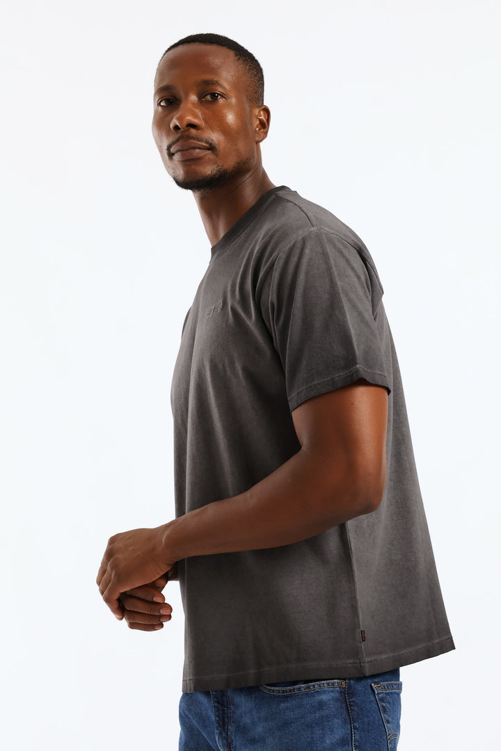 Red Tab Vintage Tee - Grey