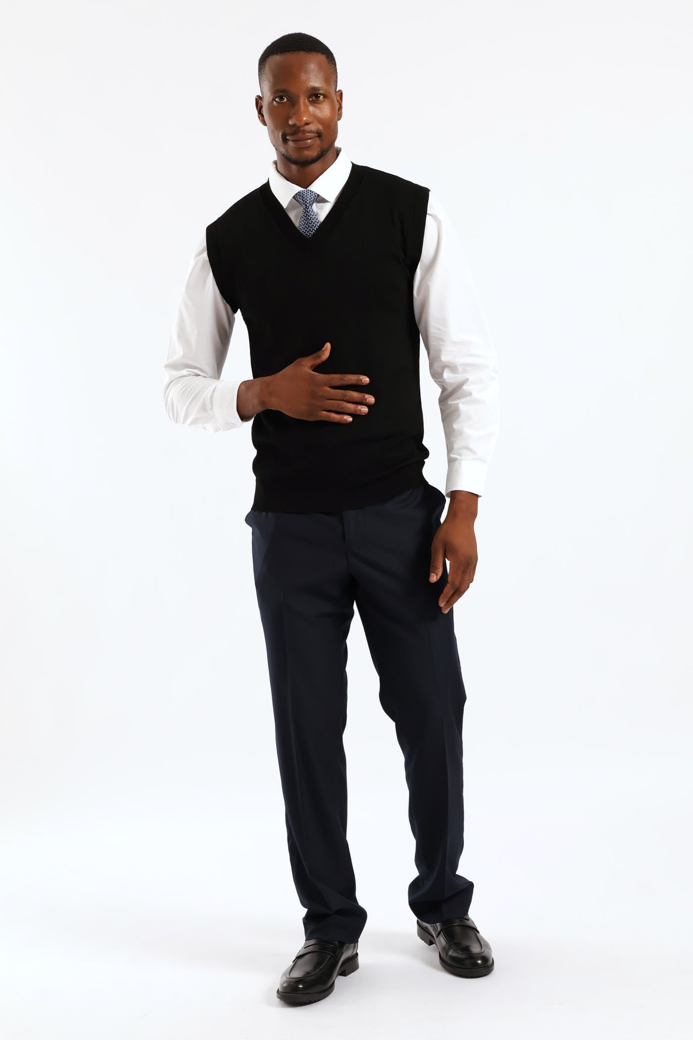 Mens Signature Regular Knit Vest - Black – Edgars