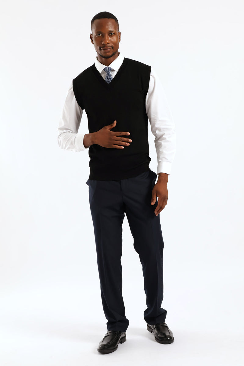 Signature Regular Knit Vest - Black