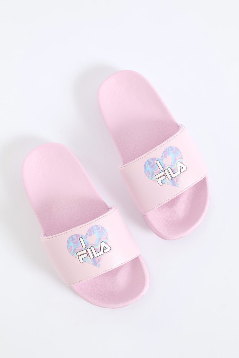 Girls Pool Sandal - Light Blue/Pink